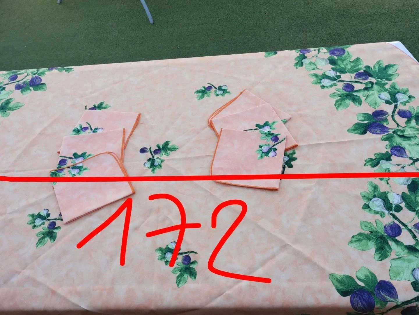 Nappe redonda anaranjada con higo + 6 servilletas, L'enfant de Provence – photo 5